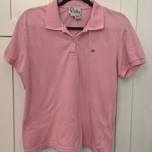 Lilly Pulitzer - Women’s Pink Short Sleeve Polo Shirt - Large - Picture 3 of 6